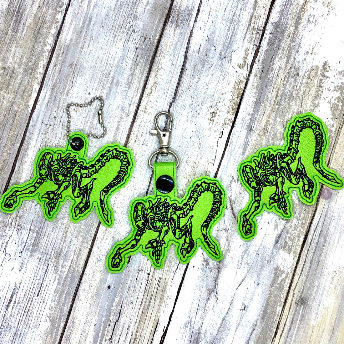 Alien Eyelet Fob, Snap Tab & Feltie