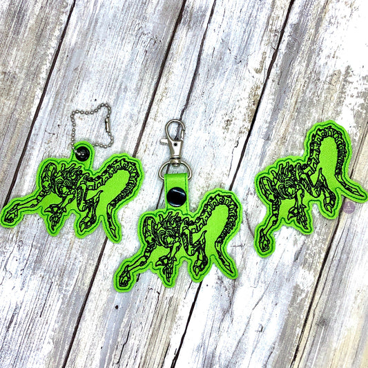 Alien Eyelet Fob, Snap Tab & Feltie