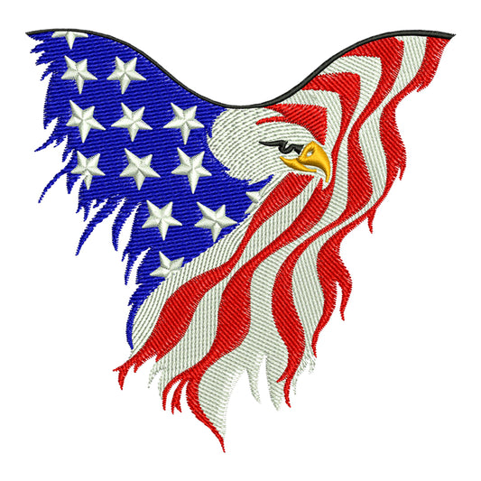 American Flag Eagle Embroidery Design