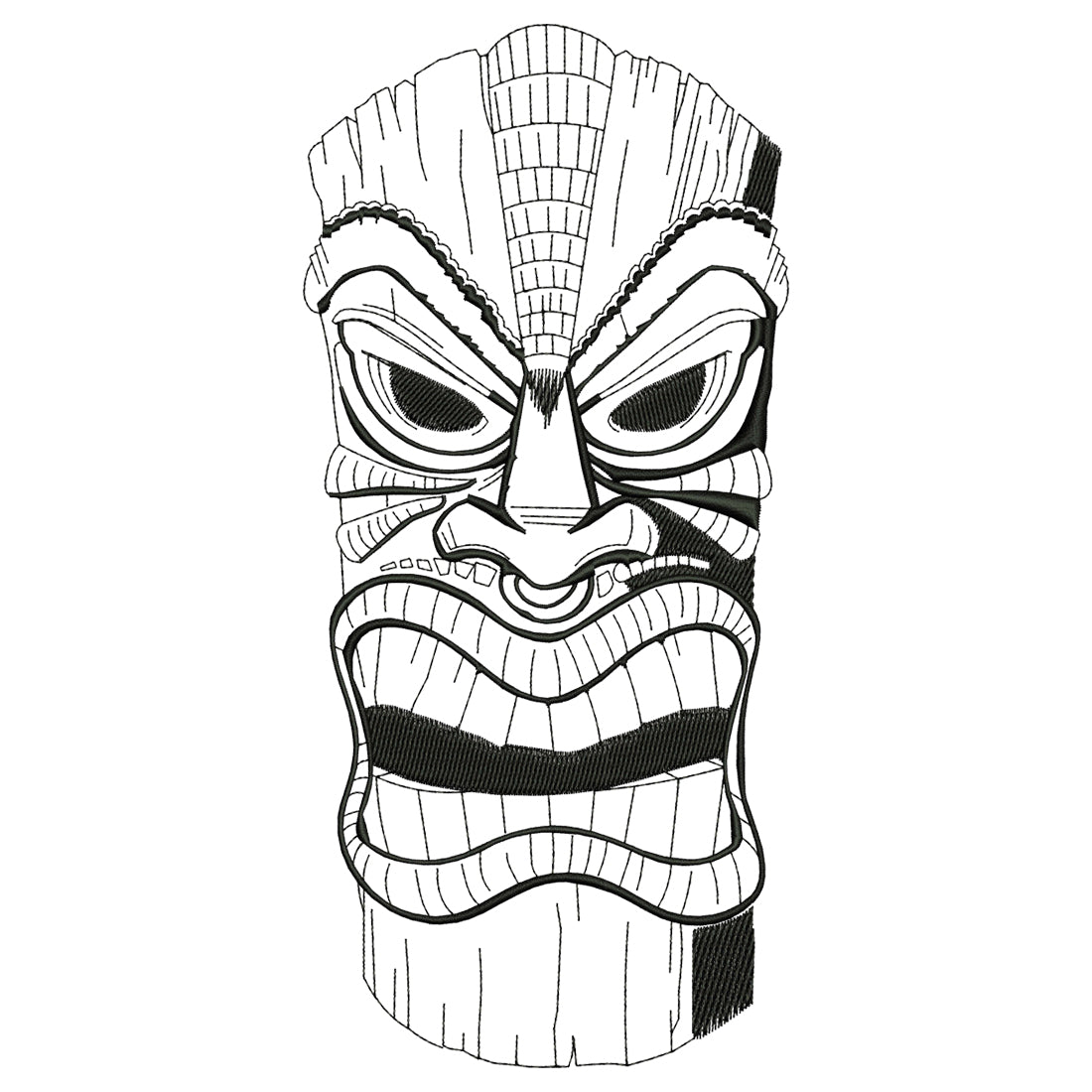 Angry Mask Embroidery Design