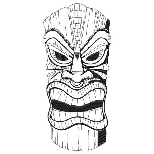 Angry Mask Embroidery Design