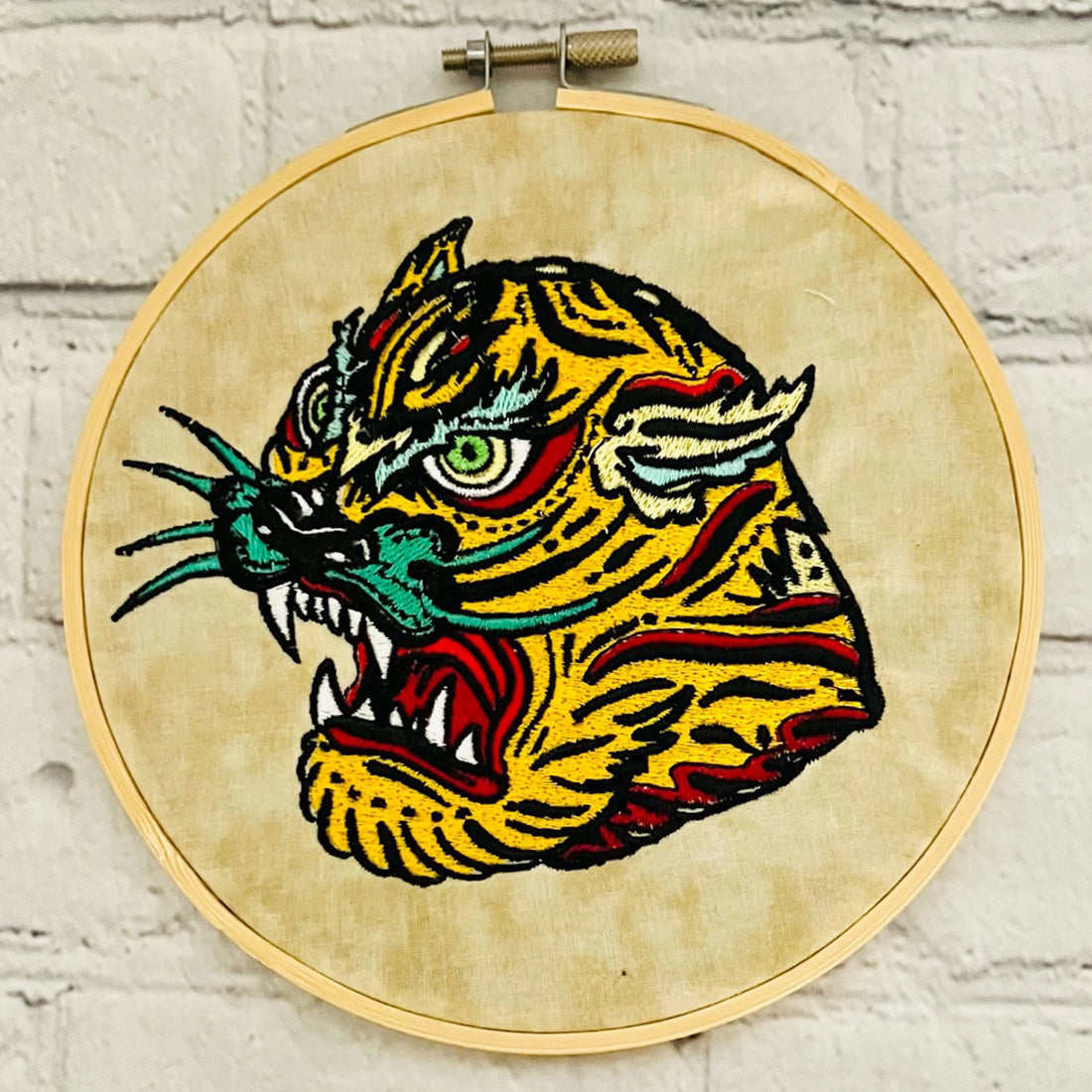 Angry Tiger Tattoo Embroidery Design