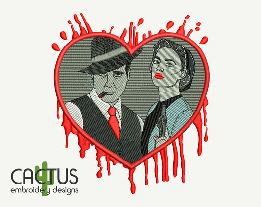 Bonnie and Clyde Embroidery Design
