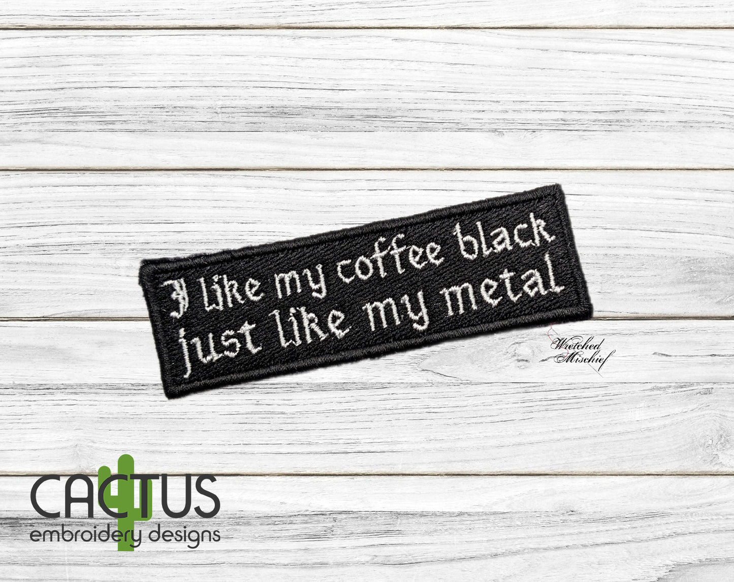 Coffe Black Patch Embroidery Design