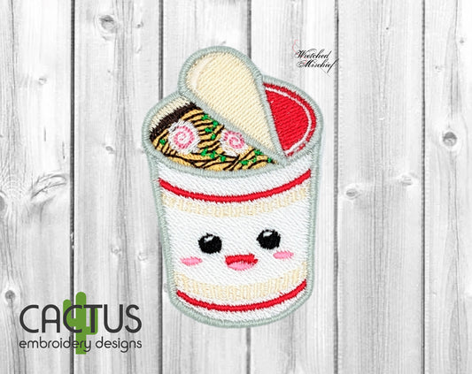 Cup Noodles Patch Embroidery Design