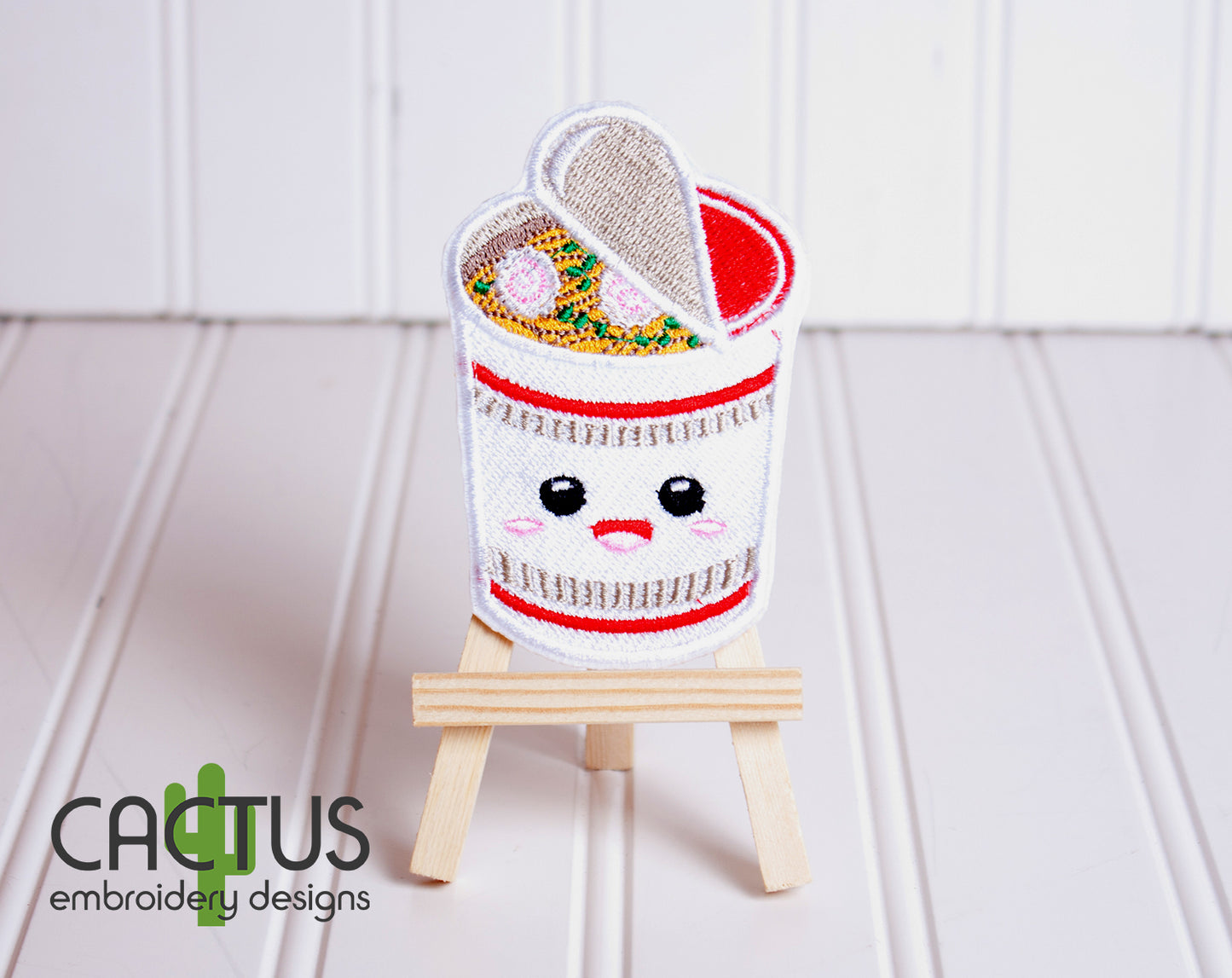 Cup Noodles Patch Embroidery Design