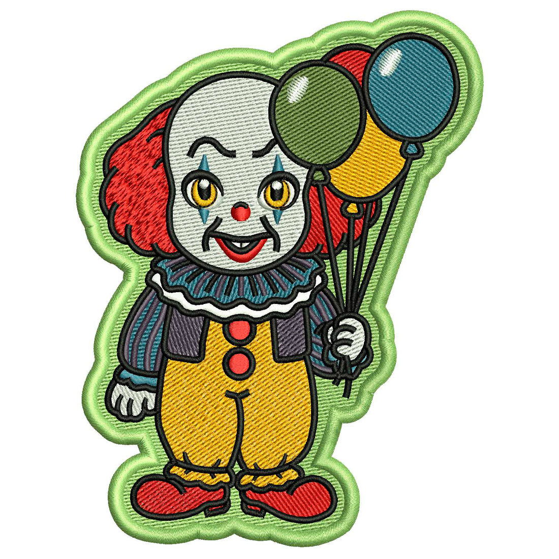 Dancing Clown Patch Embroidery Design