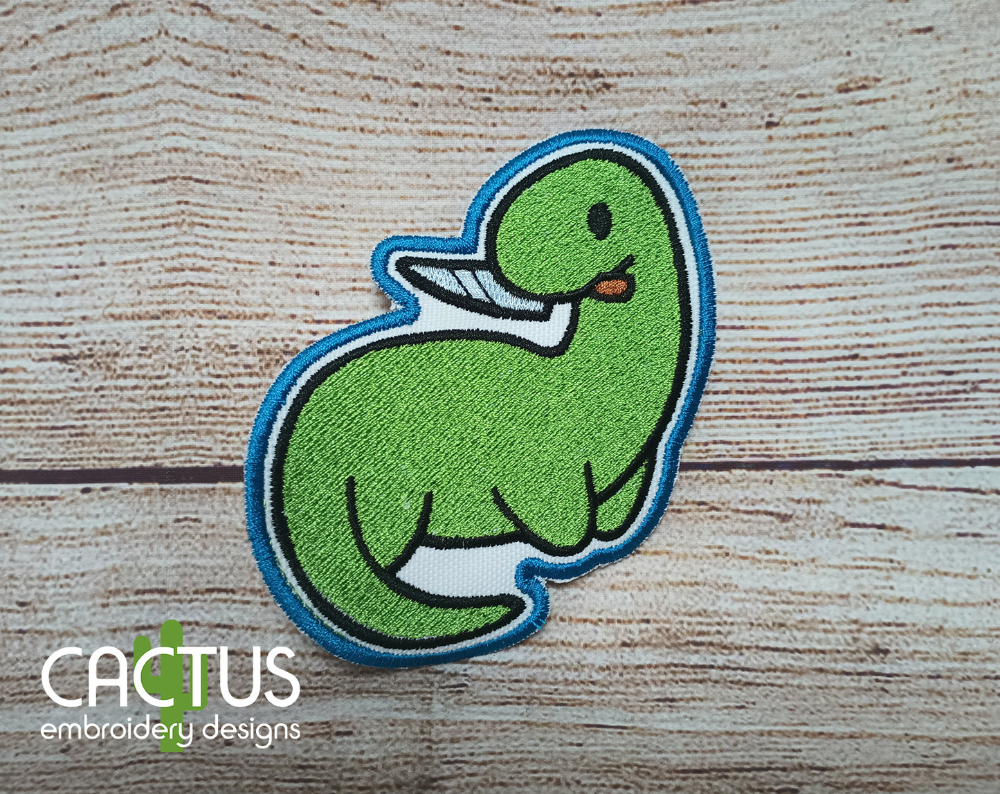 Dino with a Knife Patch Embroidery Design