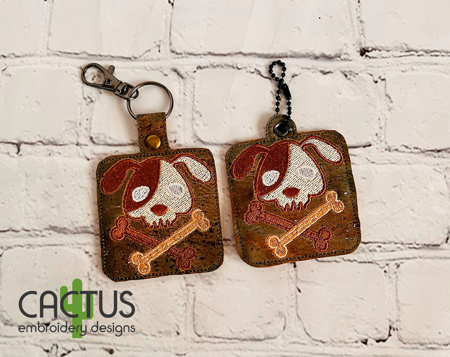 Doge Crossbones Snap Tab & Eyelet Fob