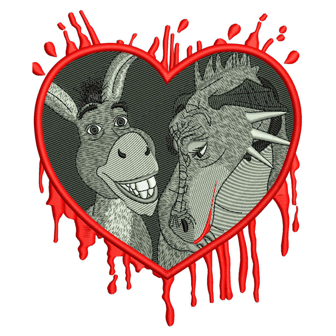 Donkey & Dragon Embroidery Design