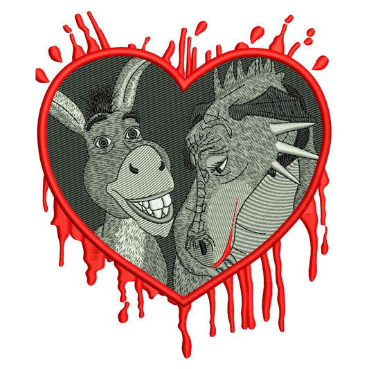 Donkey & Dragon Embroidery Design