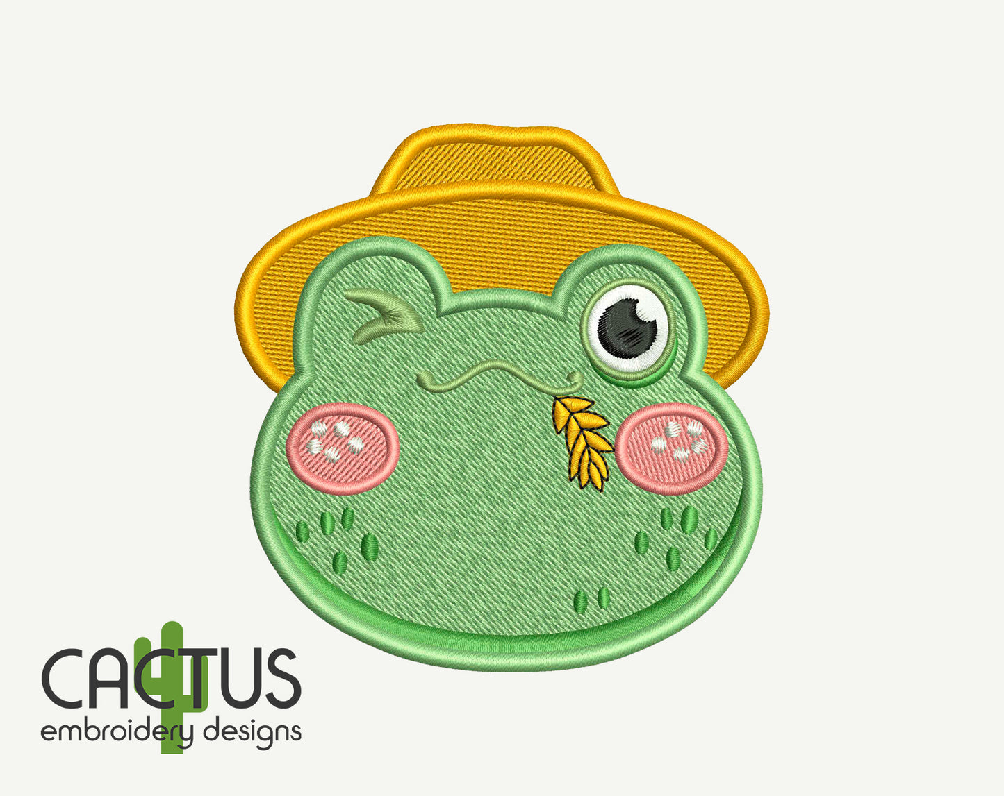 Farmer Frog Patch Embroidery Design
