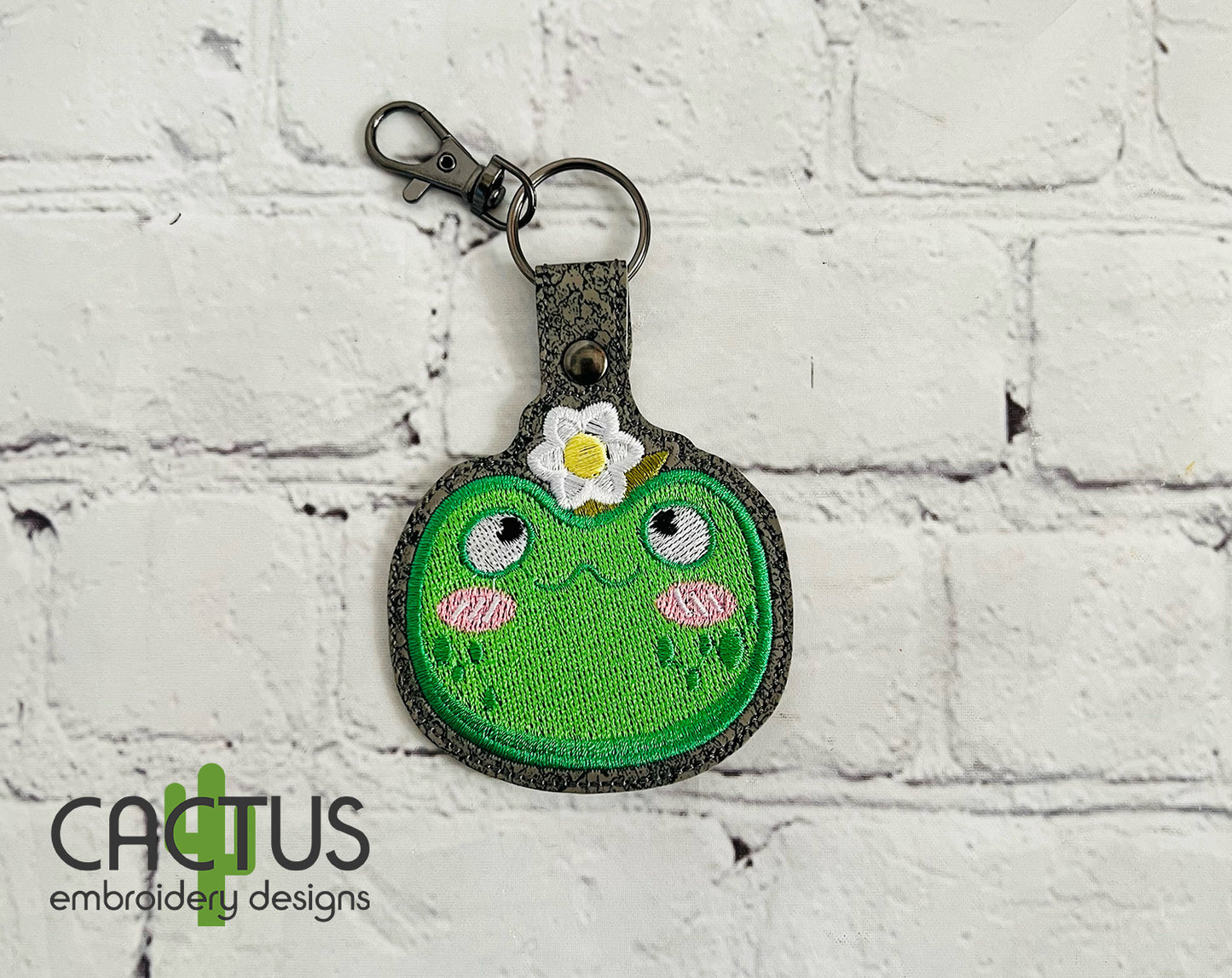 Flower Frog Snap Tab & Eyelet Fob