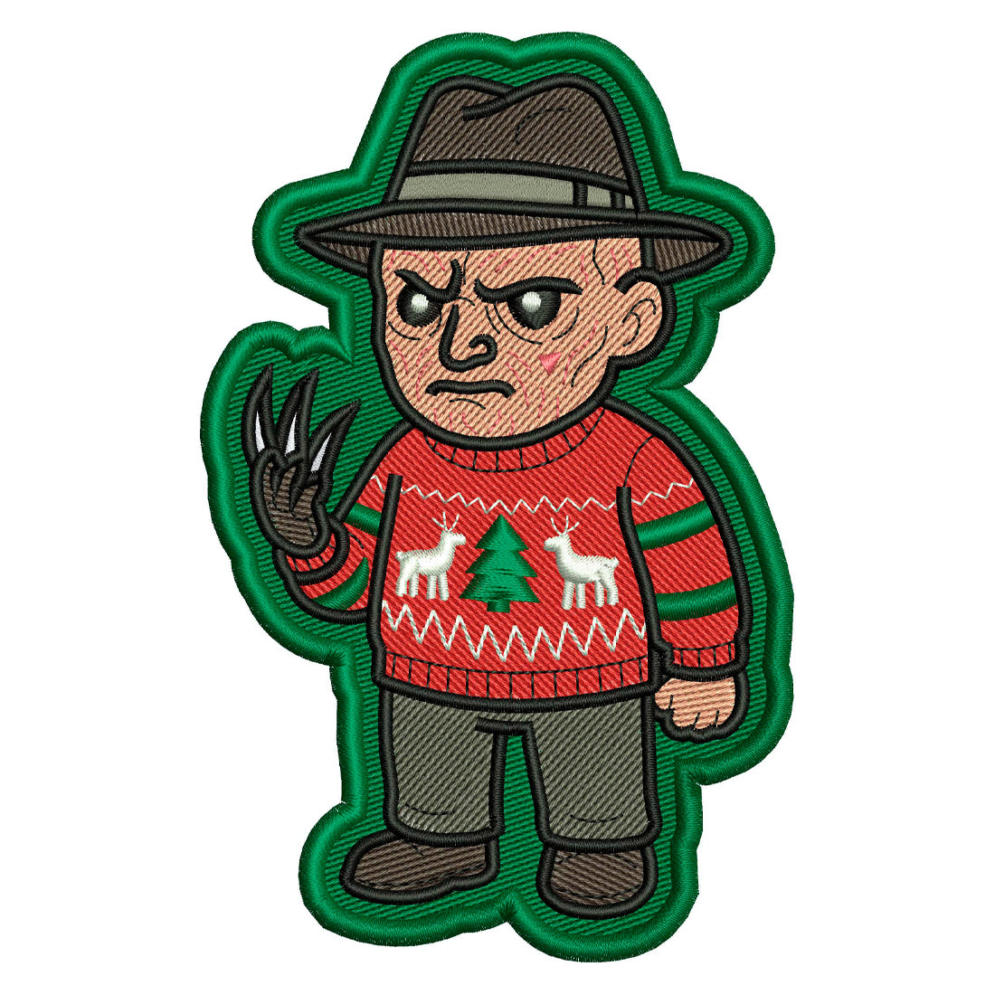 Freddy in a Sweater Patch Embroidery Design