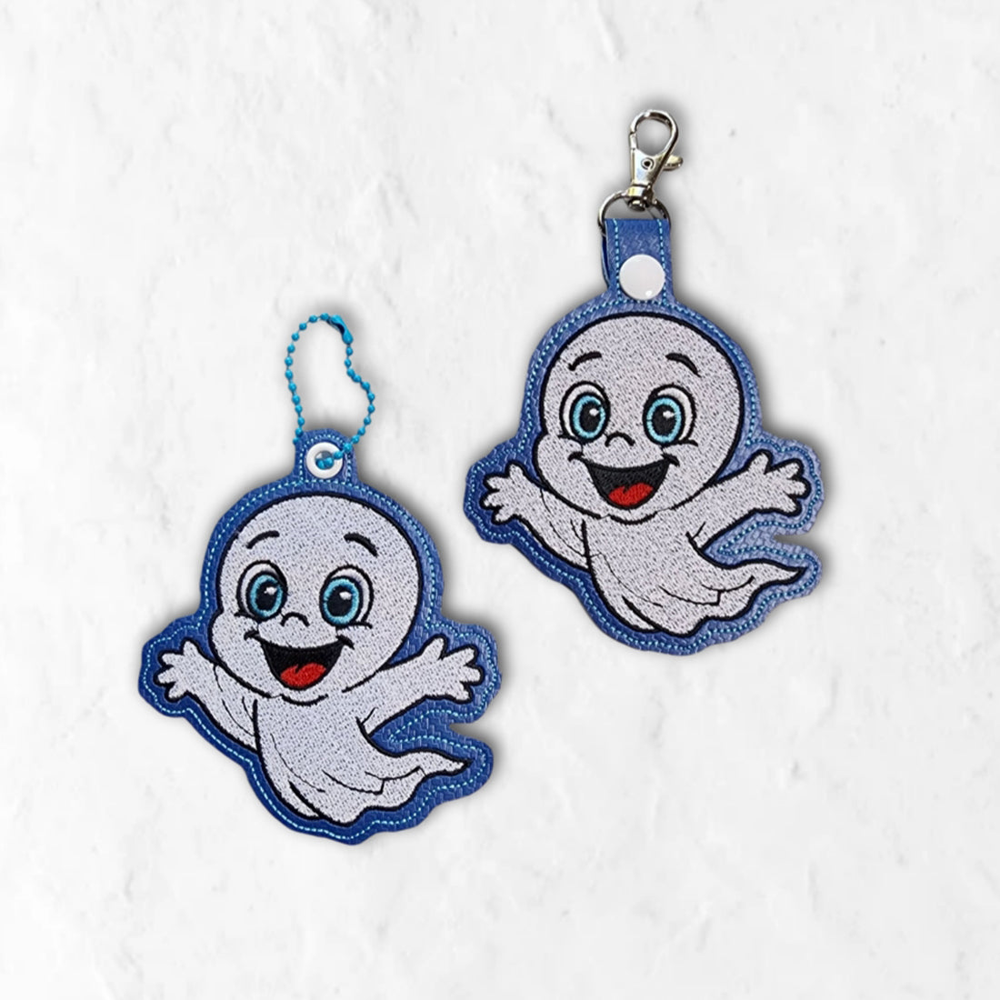 Friendly Ghost Snap Tab & Eyelet Fob