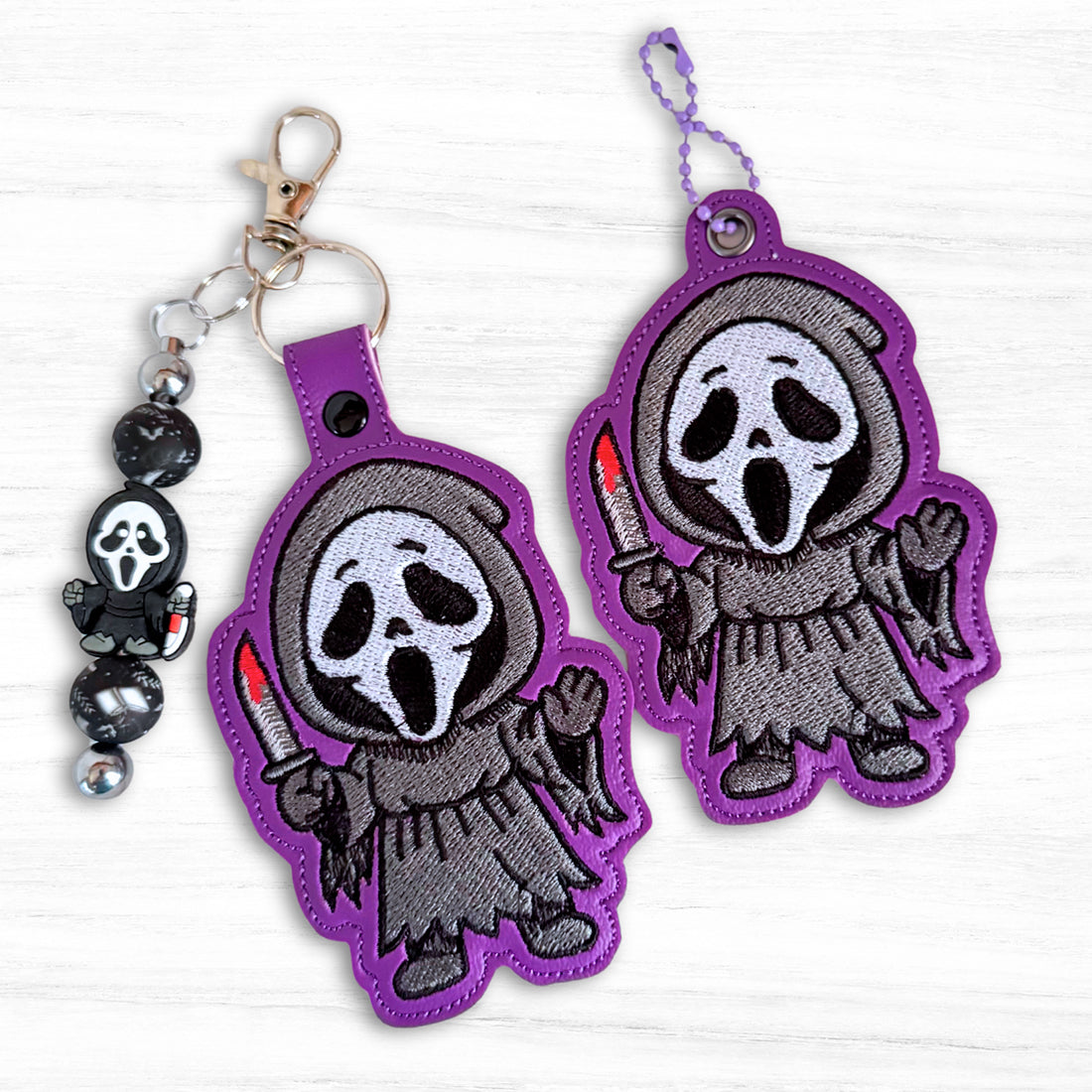 Ghostface Snap Tab & Eyelet Fob
