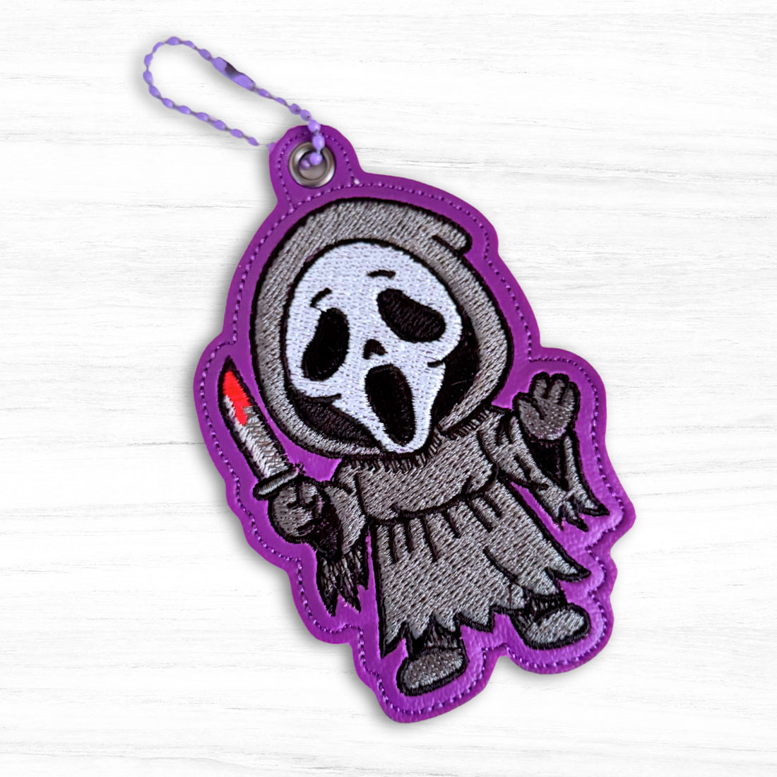 Ghostface Snap Tab & Eyelet Fob