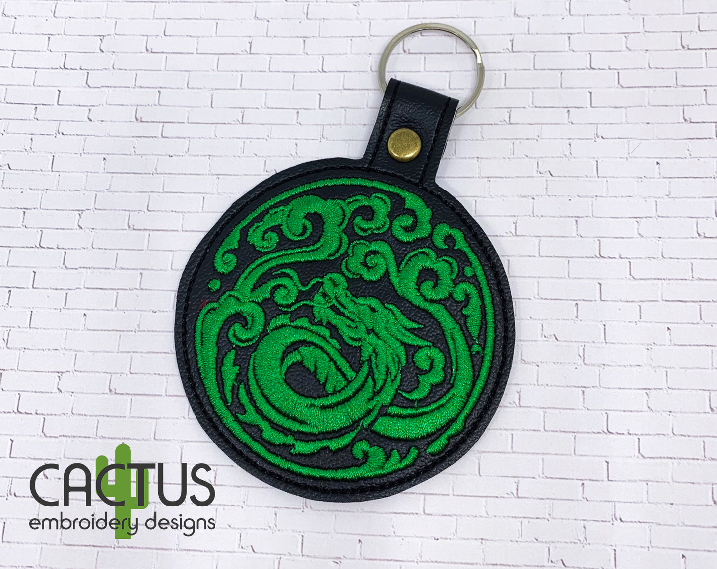 Green Dragon Snap Tab & Eyelet Fob
