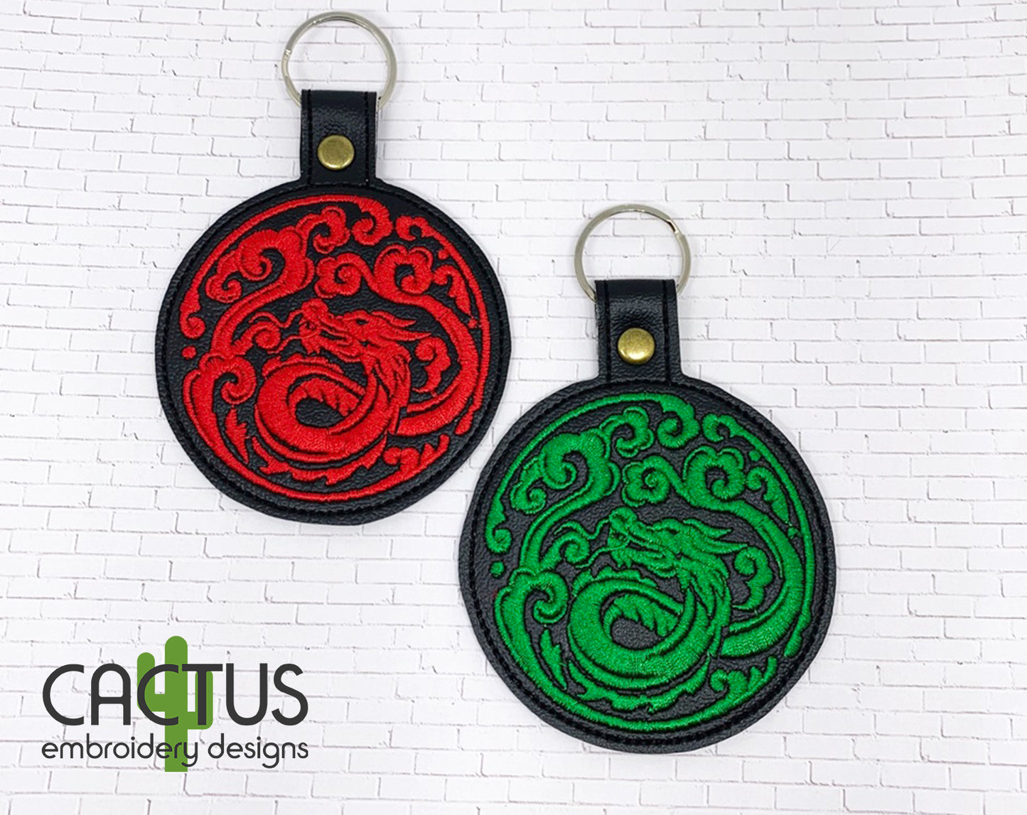 Green Dragon Snap Tab & Eyelet Fob