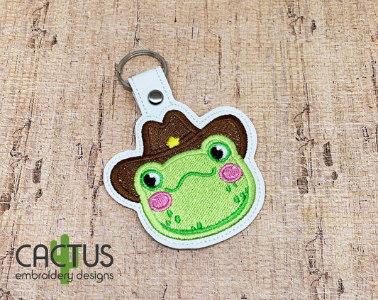 Howdy Frog Snap Tab & Eyelet Fob