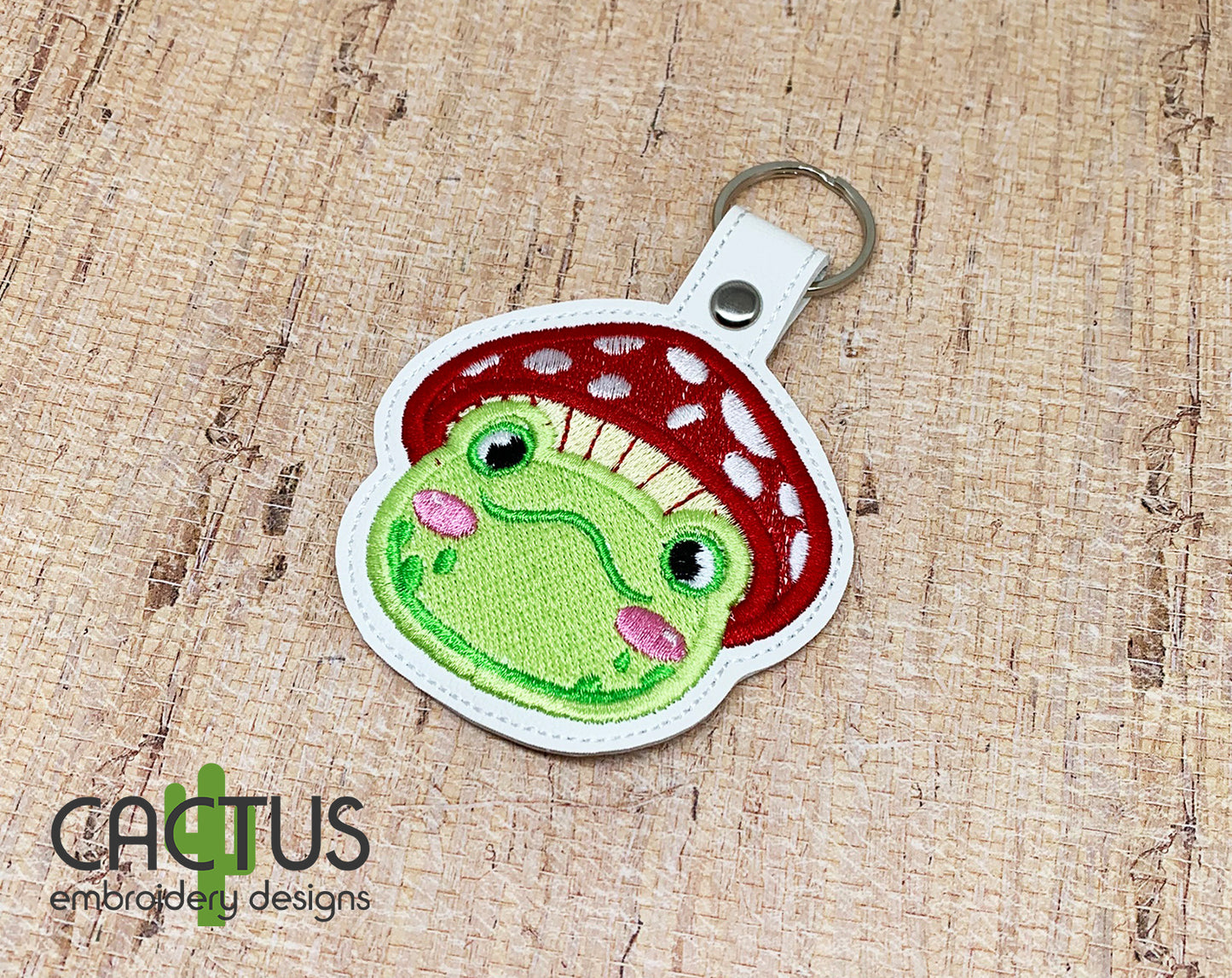 Mushroom Hat Frog Snap Tab & Eyelet Fob