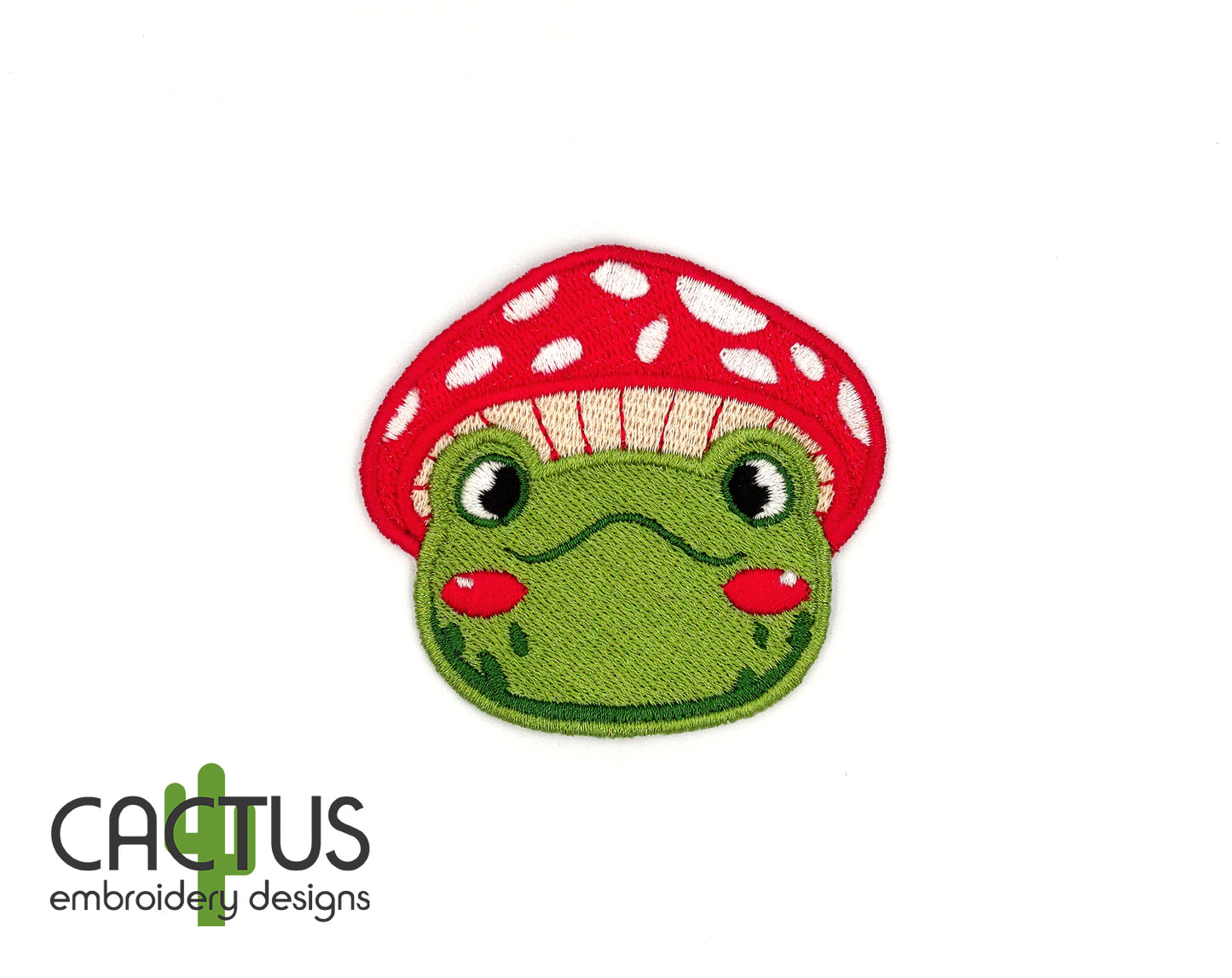 Mushroom Hat Frog Patch Embroidery Design