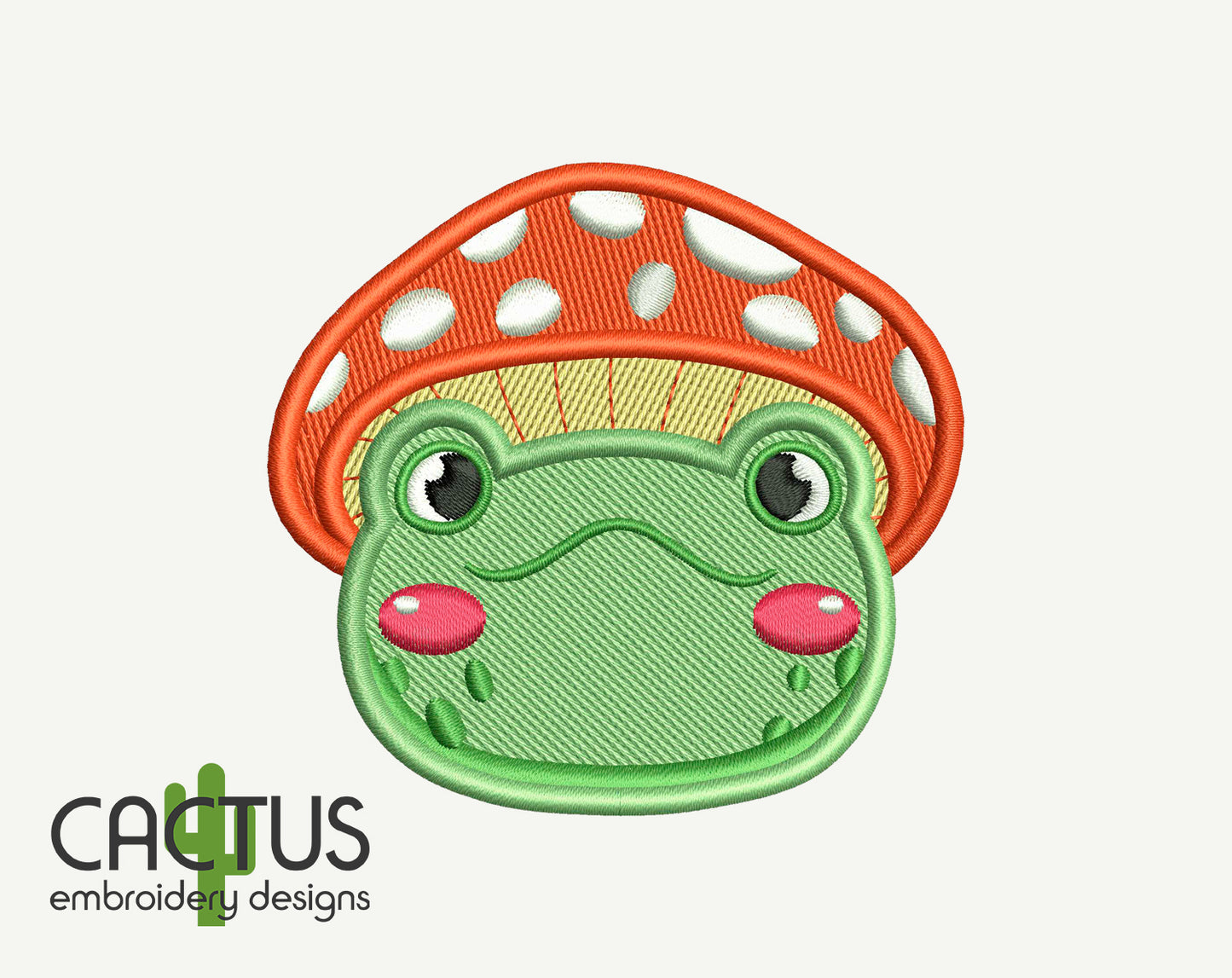Mushroom Hat Frog Patch Embroidery Design