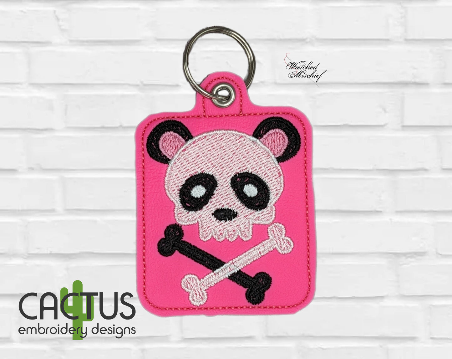 Panda Crossbones Snap Tab & Eyelet Fob