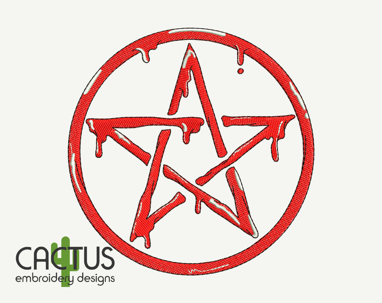 Pentagram Patch Embroidery Design