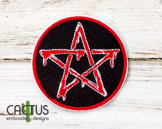 Pentagram Patch Embroidery Design