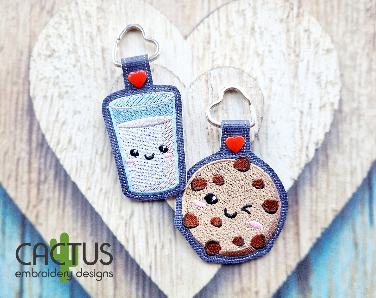 Perfect Match Cookie & Milk Eyelet Fob, Snap Tab & Feltie