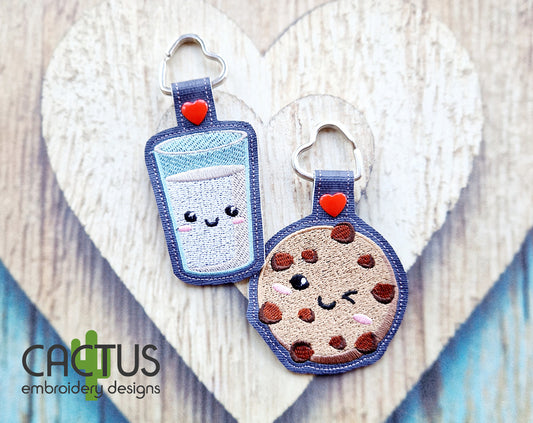 Perfect Match Cookie & Milk Eyelet Fob, Snap Tab & Feltie