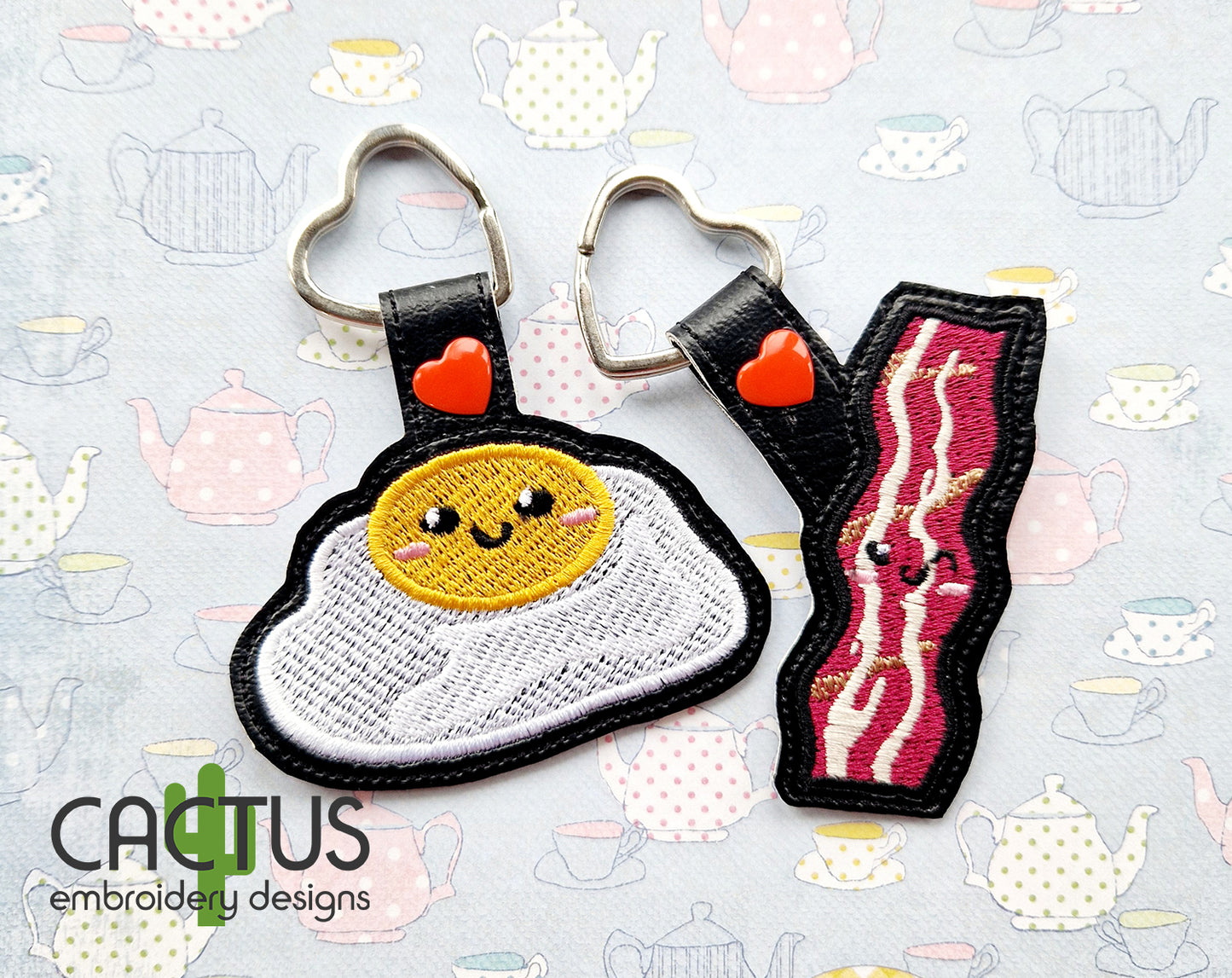 Perfect Match Egg & Bacon Eyelet Fob, Snap Tab & Feltie