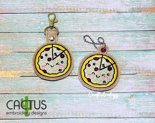 Pizza Eyelet Fob, Snap Tab & Feltie