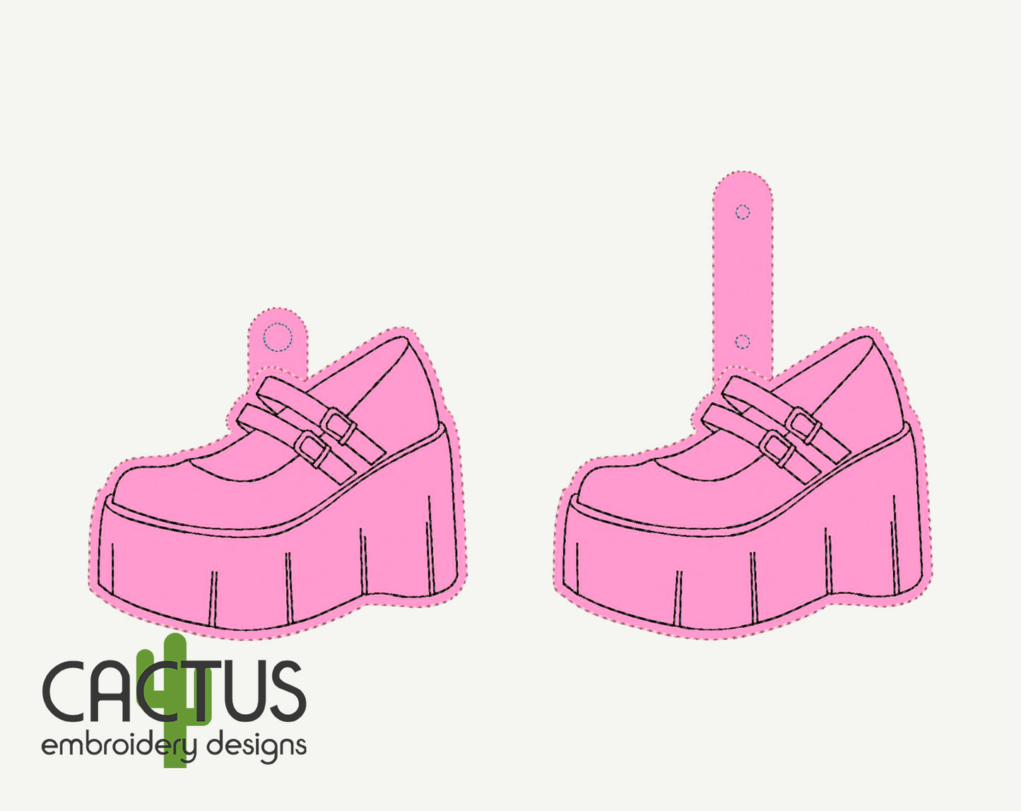 Platform Gothic Shoe Snap Tab & Eyelet Fob