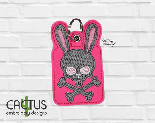 Rabbit Crossbones Snap Tab & Eyelet Fob