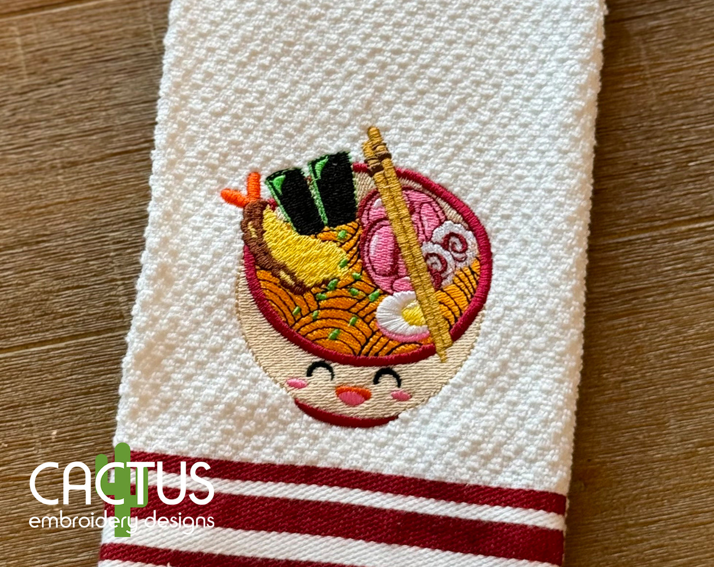 Ramen & Shrimp Embroidery Design