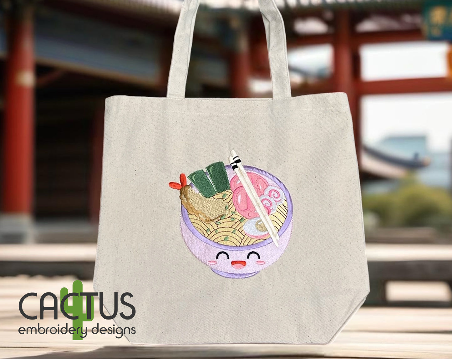 Ramen & Shrimp Embroidery Design