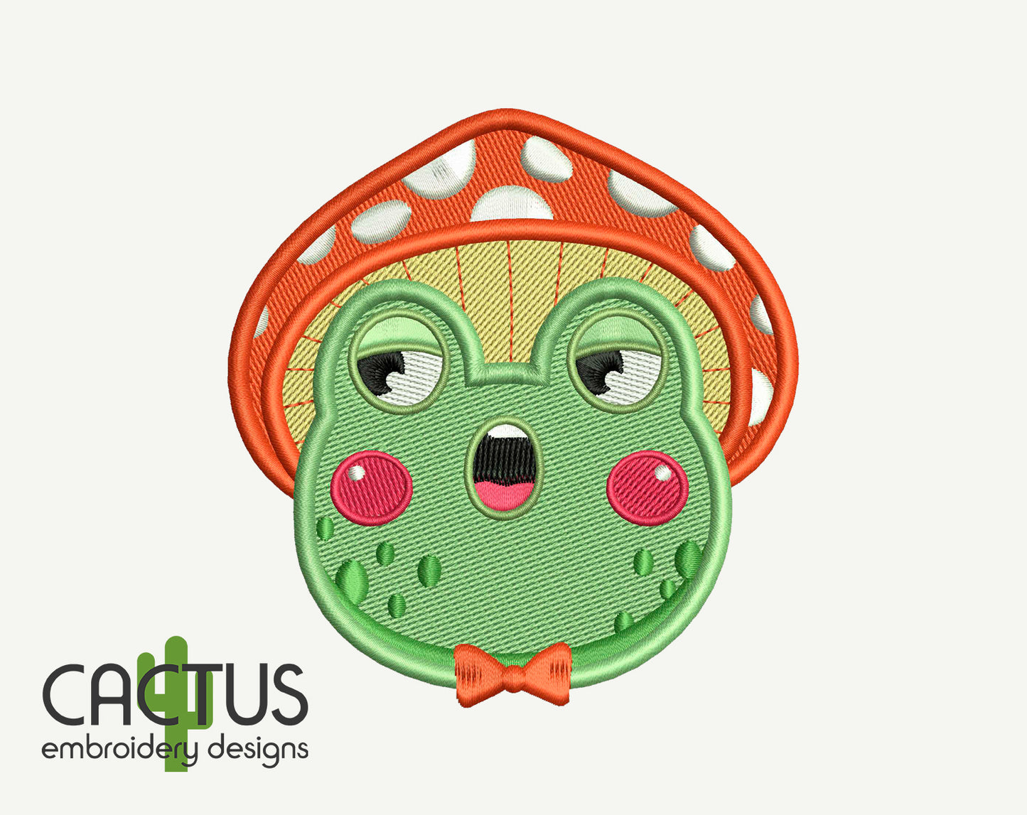 Singing Frog Patch Embroidery Design
