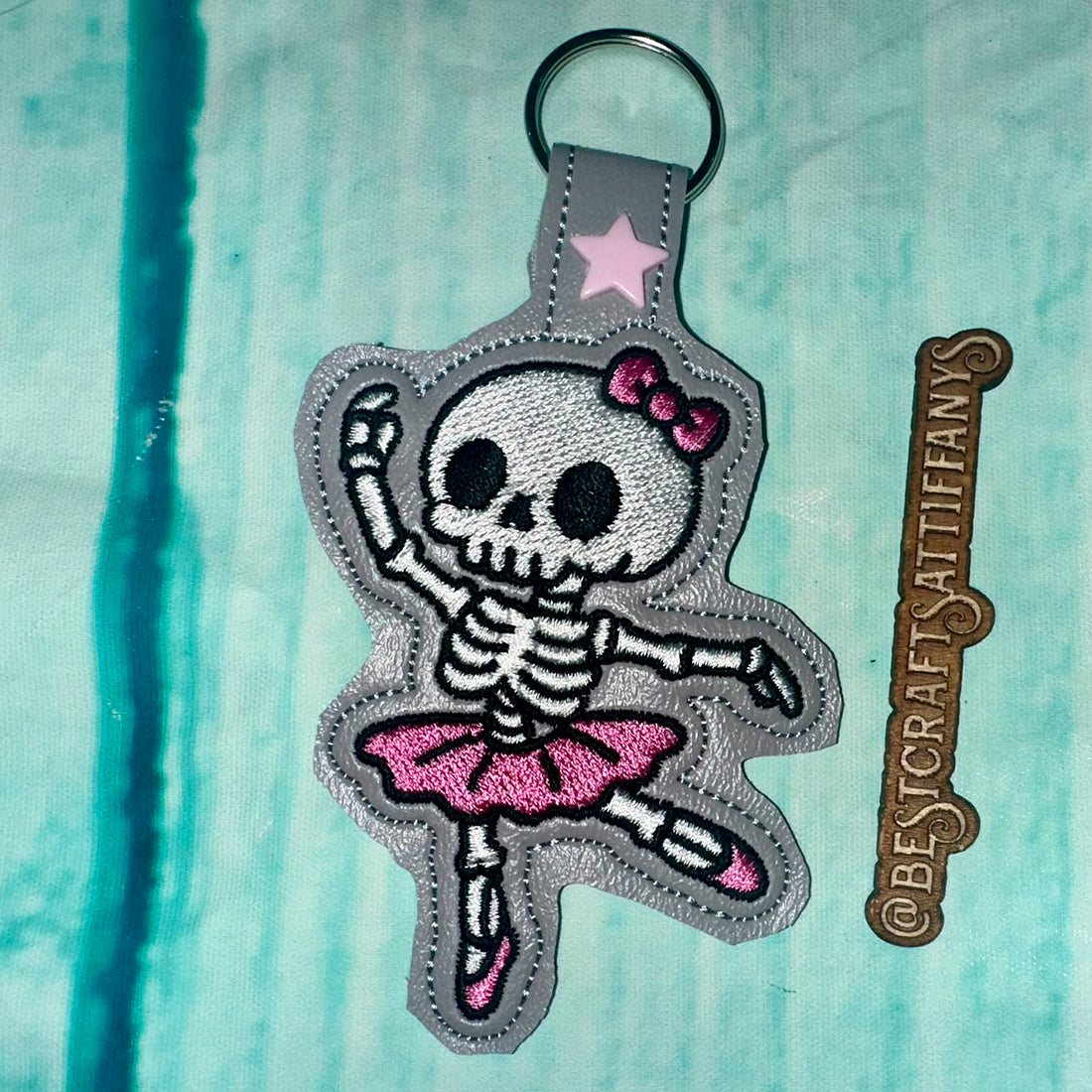 Skeleton Ballerina Snap Tab & Eyelet Fob