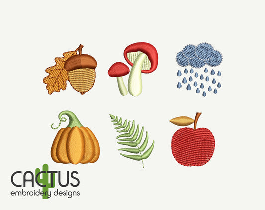 Small Embroidery Designs Autumn Bundle №1