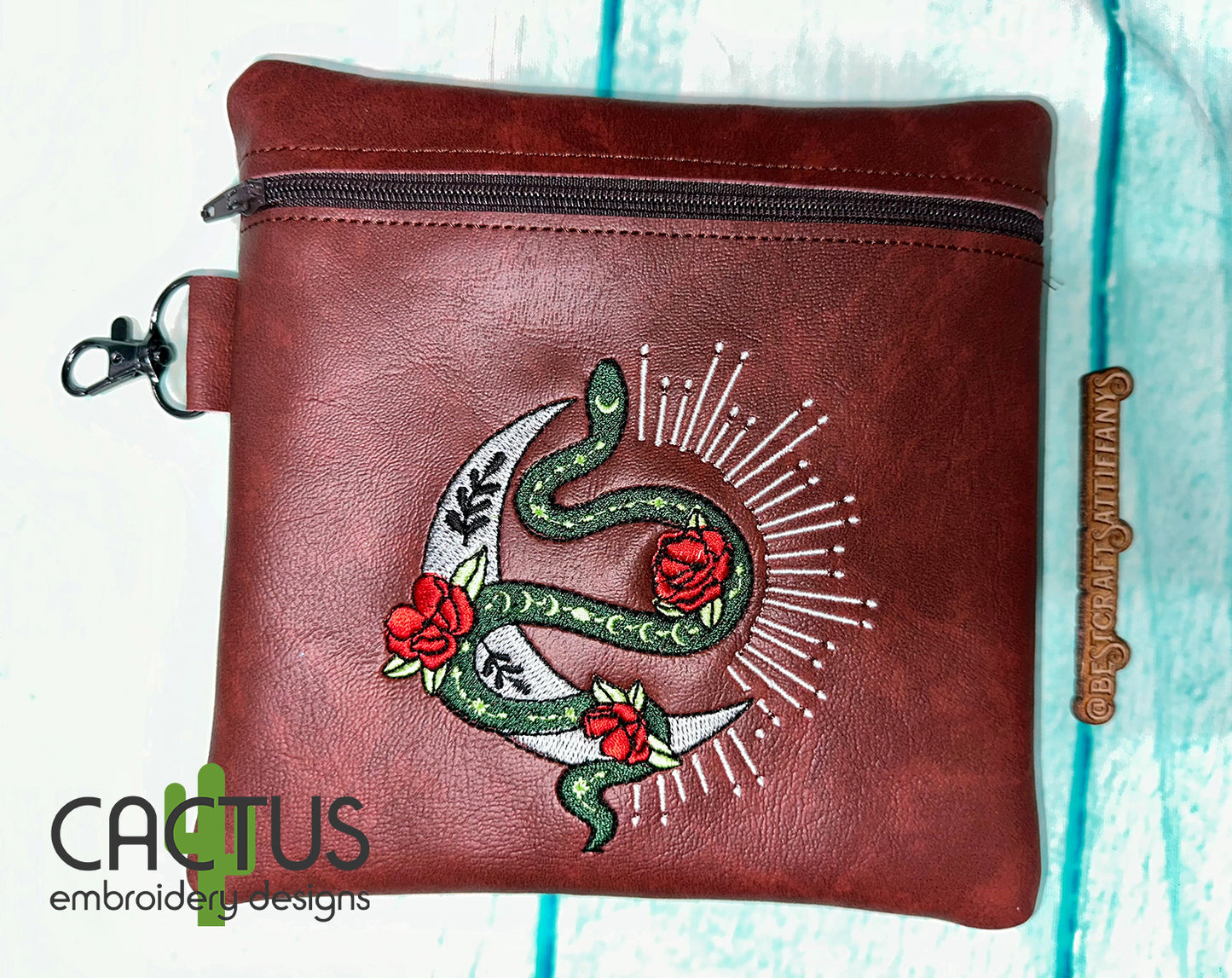 Snake Moon Embroidery Design