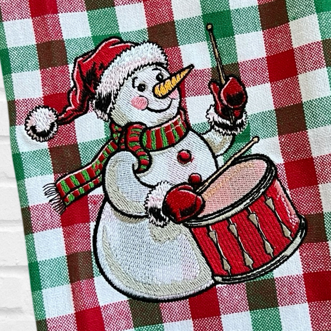 Snowman Drummer Embroidery Design