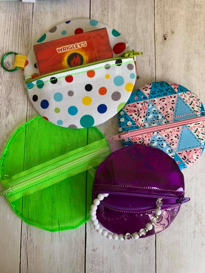 Round Blank Zipper Bags, 4 sizes