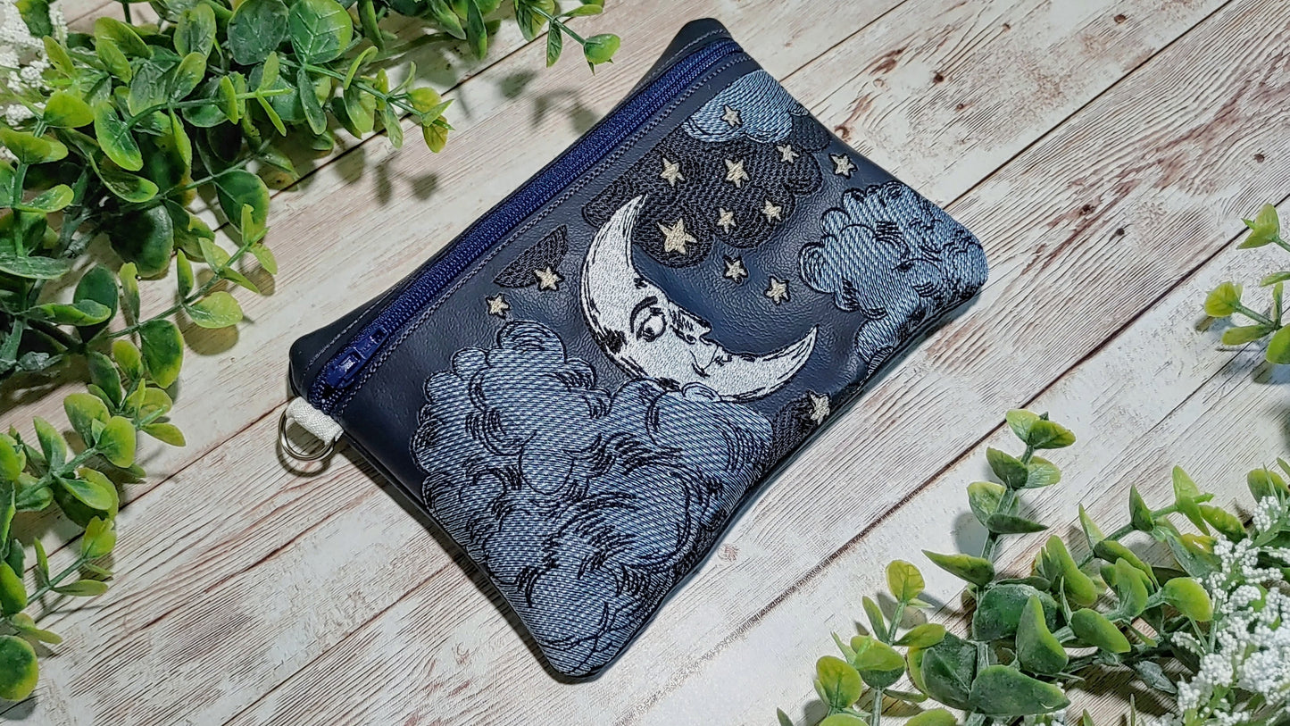 Moon and Stars Zipper Bag + Sun Zipper Pull