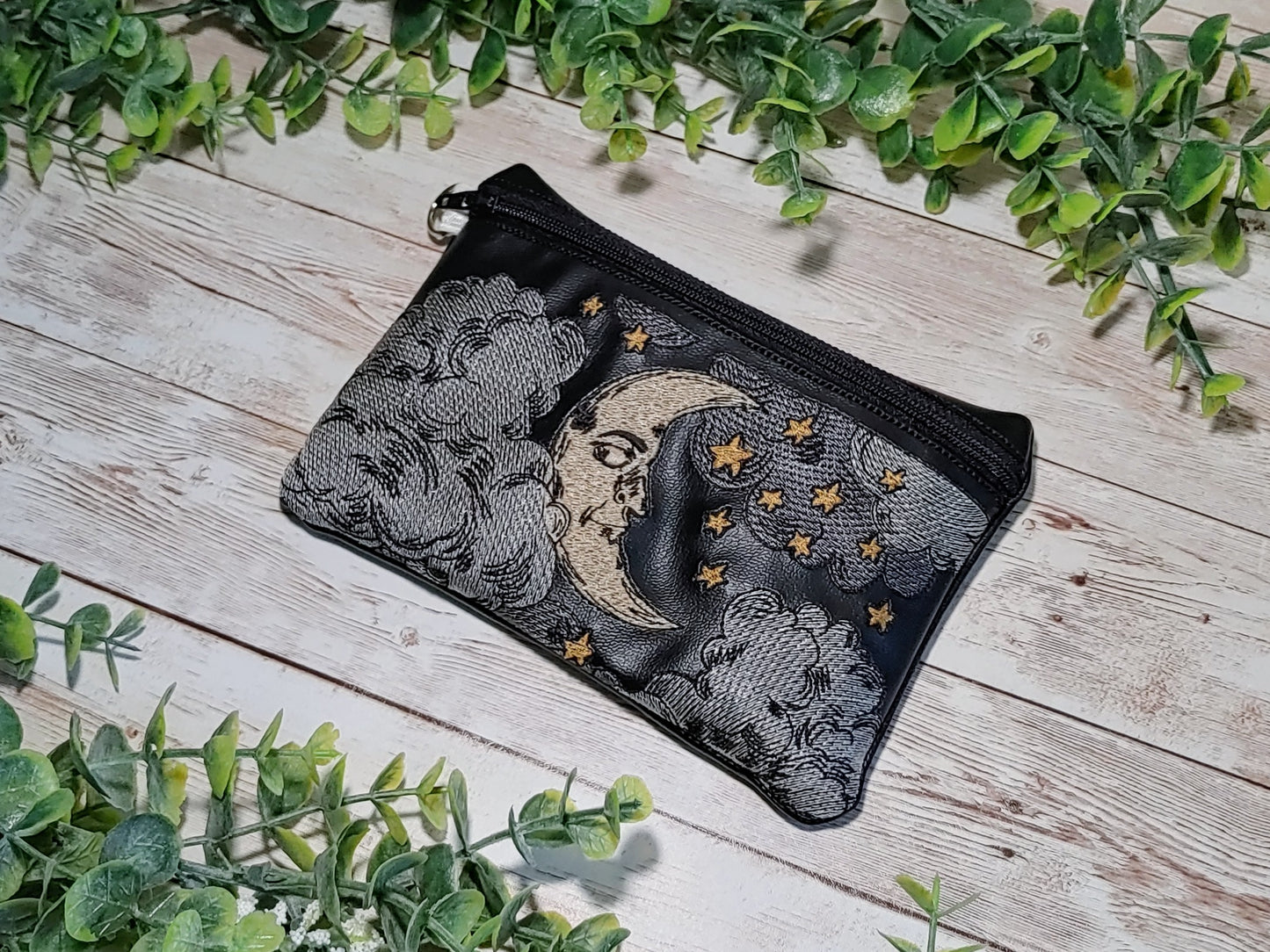 Moon and Stars Zipper Bag + Sun Zipper Pull