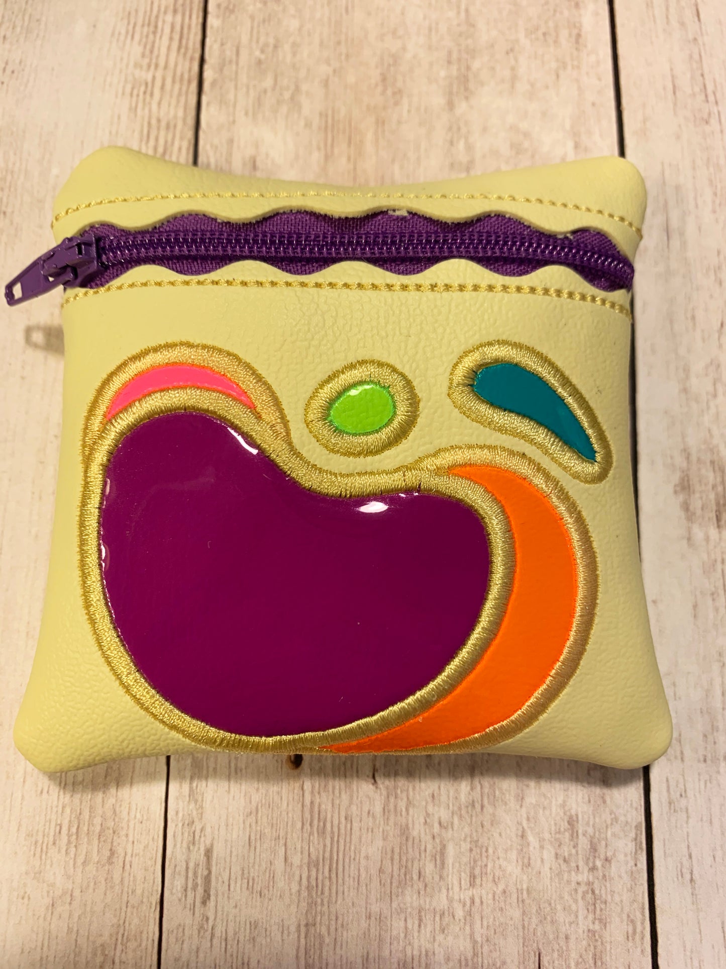 Liquid Splashes Applique Zipper Bag