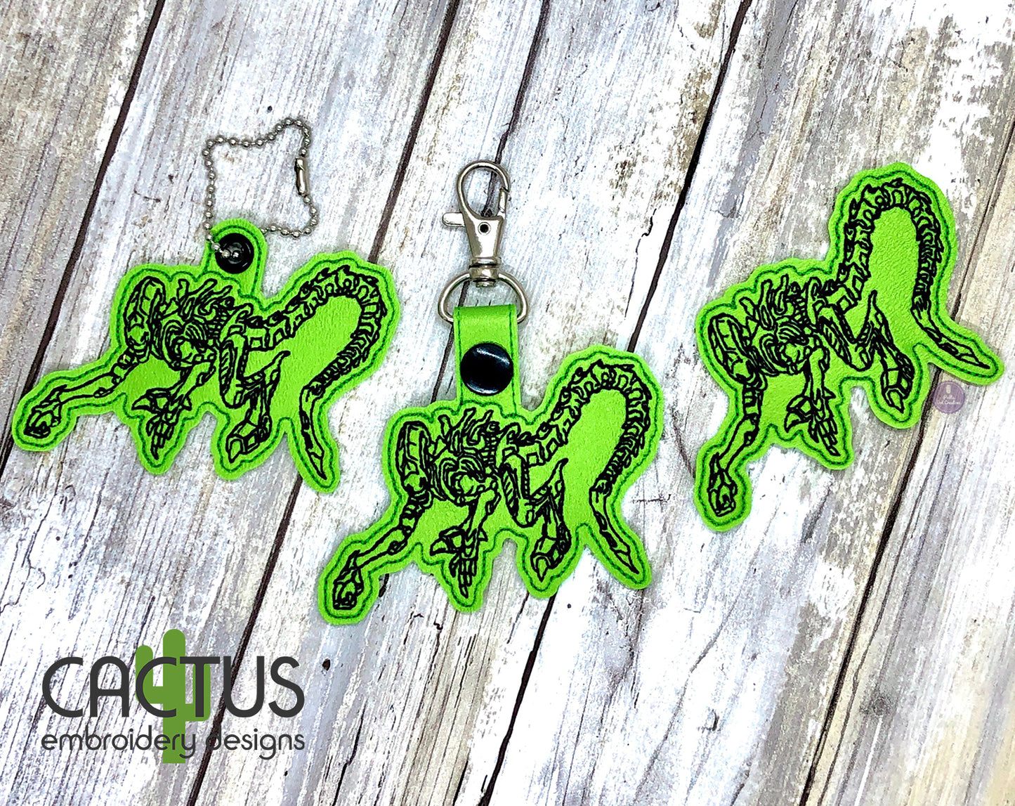 Alien Eyelet Fob, Snap Tab & Feltie