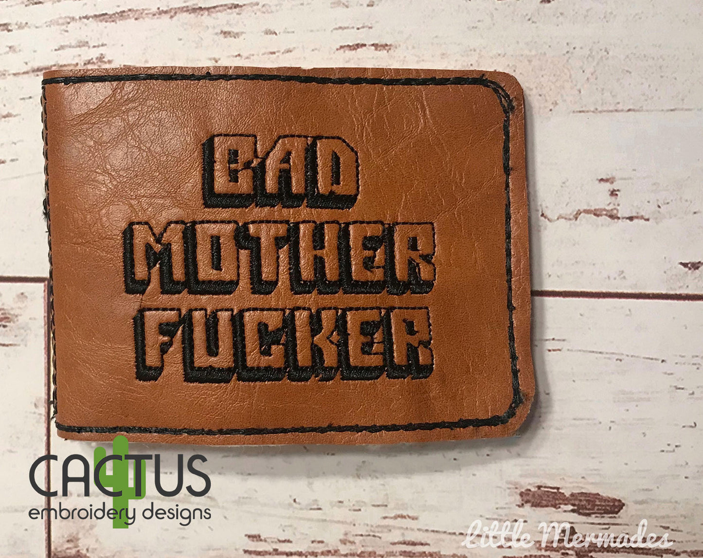 Bad MF Set of Embroidery Design, Eyelet Fob, Snap Tab, Zipper Bag & Sanitizer Holder