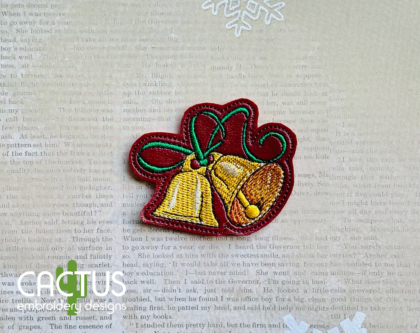 Bells Embroidery Design, Eyelet Fob, Snap Tab & Feltie